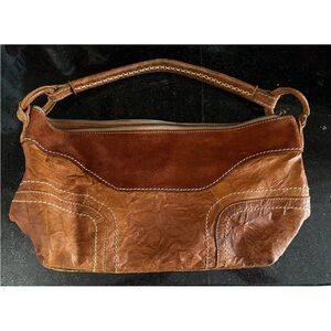 Rabeanco Brown Leather Shoulder Bag with Hobo Silhouette rare perfect condition